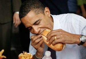 Obama eating
