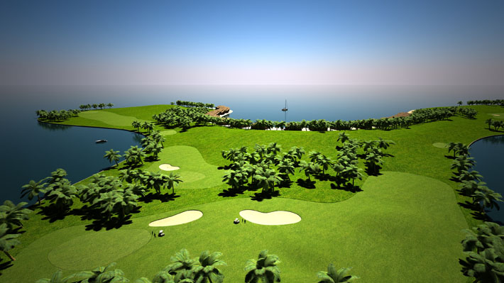 floating golf course maldives
