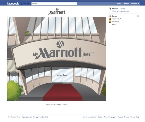 My Marriott Hotel game Facebook