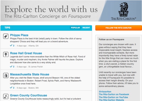 ritz carlton foursquare