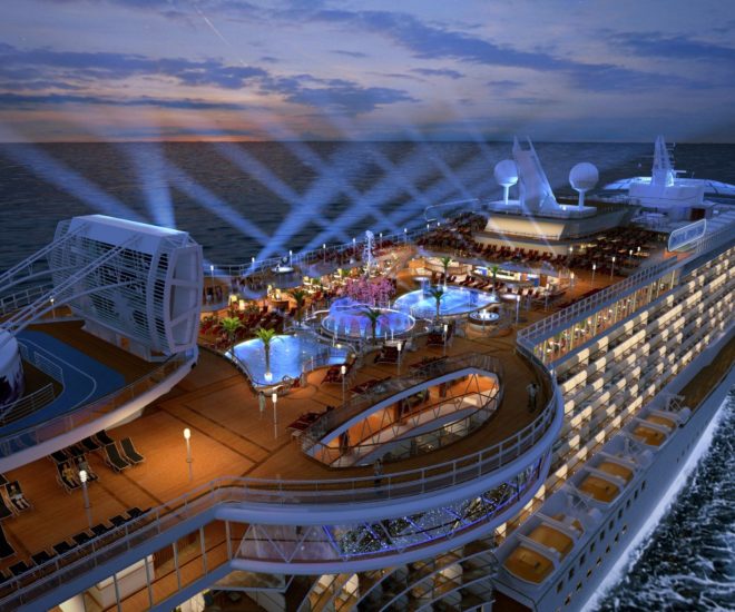 Royal Princess Top Deck At Night
