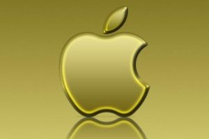 Gold apple logo
