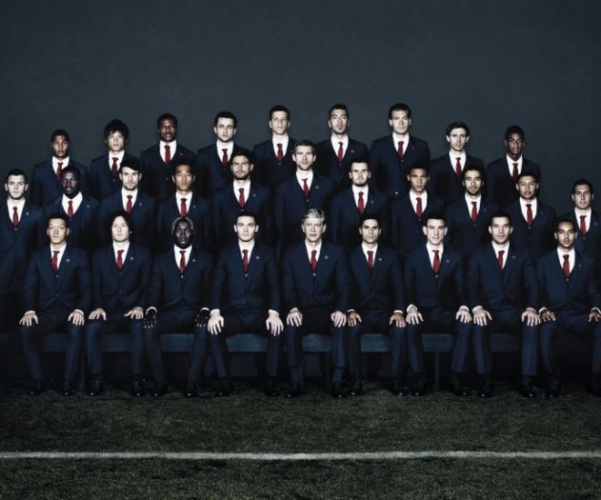 The Arsenal players wearing Lanvin