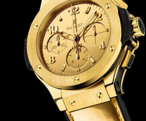 Hublot monochrome gold watch