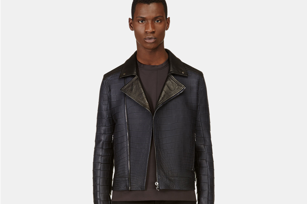 calvin klein alligator biker jacket