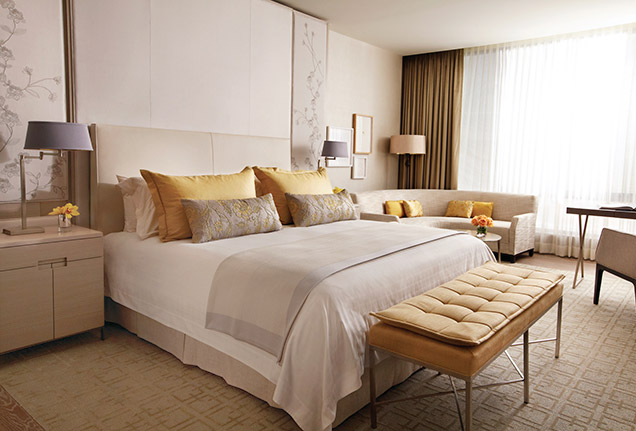 A guest bedroom at Four Seasons Hotel Toronto A guest bedroom at Four Seasons Hotel Toronto