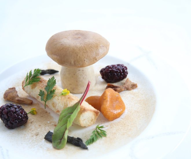 Foie gras and mushrooms