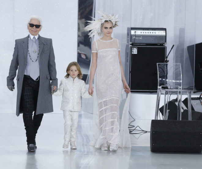 Cara Delevingne and Karl Lagerfeld