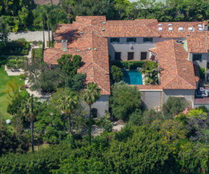 Hancock Park home aerial view
