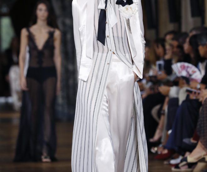 Bouchra Jarrar pulled off an impeccable debut Lanvin show at Paris fashion week despite the storm clouds still swirling around the troubled French label.