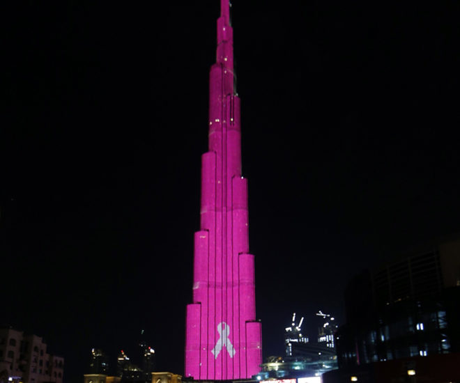 Dubai Lights Burj Khalifa Up In Pink