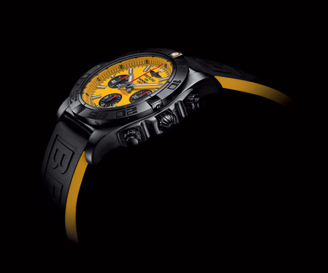 yellow breitling watch