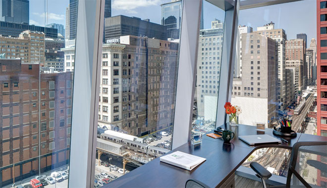 Student housing at Roosevelt University shows a distinct evolution from the stereotypical student accommodations with nondescript walls into not just student living but student lifestyle