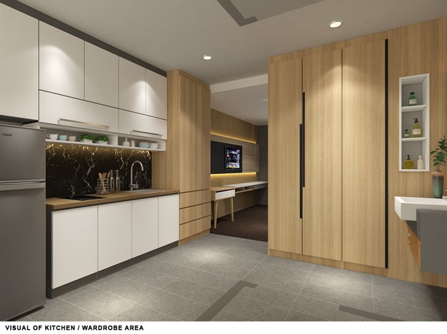 A fully-equipped kitchen of W Residences, Cambodia