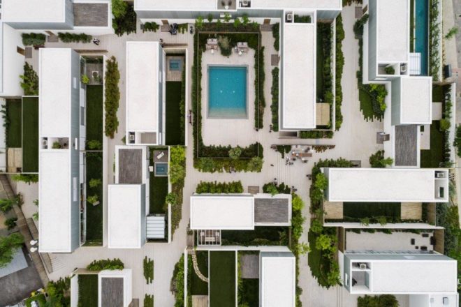 An aerial view of the precinct of Caledonian Somosaguas