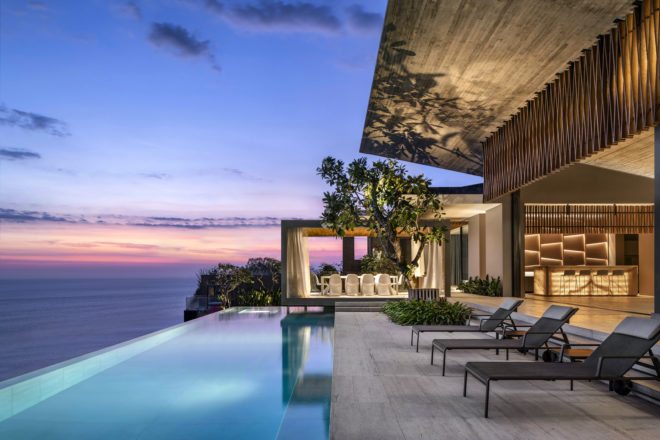 Pool deck belonging to Uluwatu Villa, Bali, Indonesia