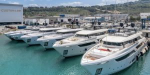 Custom Line yachts at Ferretti Group Superyacht Yard at Ancona