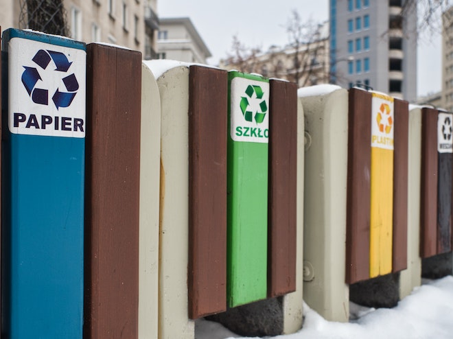 recycling bins