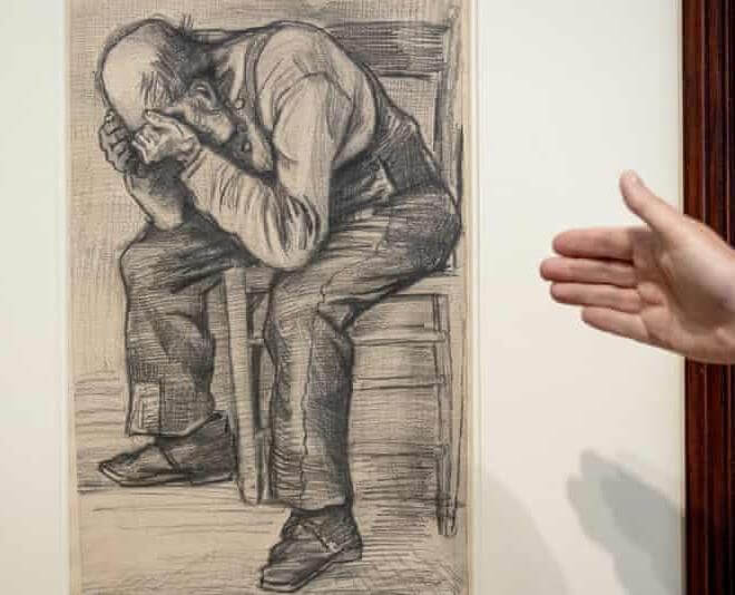 van gogh new drawing study for worn out
