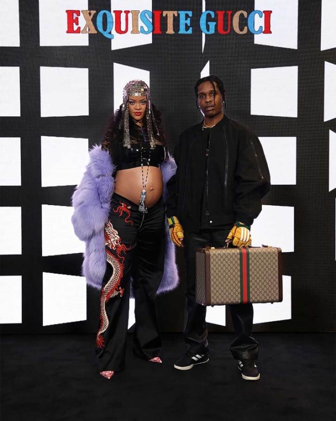 Rihanna and A$SAP Rocky at Gucci’s Exquisite 2022 Fall/Winter show
