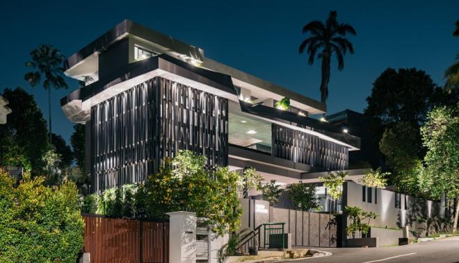 The Brutalist architecture of this bungalow designed by Czarl Architects