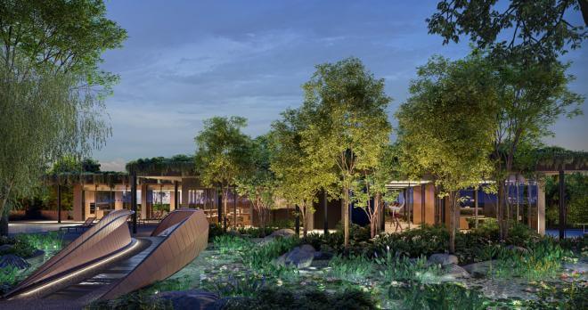 Well-sculpted gardens ensure nature is all around you at Lentor Modern.