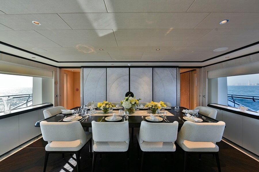 Gulf Craft Majesty 120 dining area