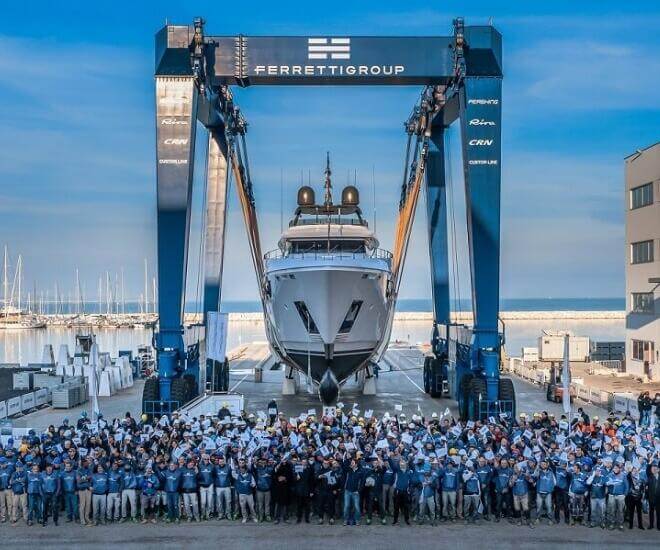 The Ferretti Group Superyacht Yard in Ancona on Italy’s east coast