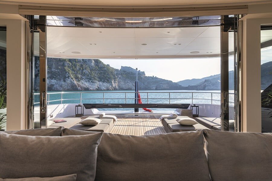 Aft view from the upper-deck lounge