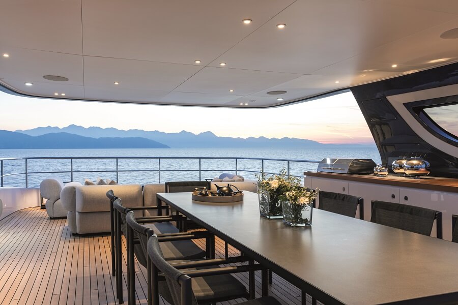 Aft view on the sun deck