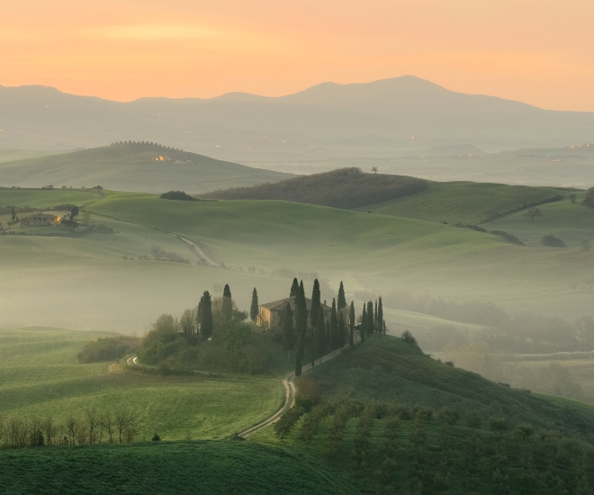 private propert on a hill in Tuscany, Italy