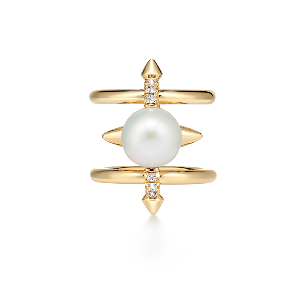 Tiffany Titan by Pharrell Williams pearl ring in yellow gold with diamonds, TIFFANY & CO. (TIFFANY & CO.)