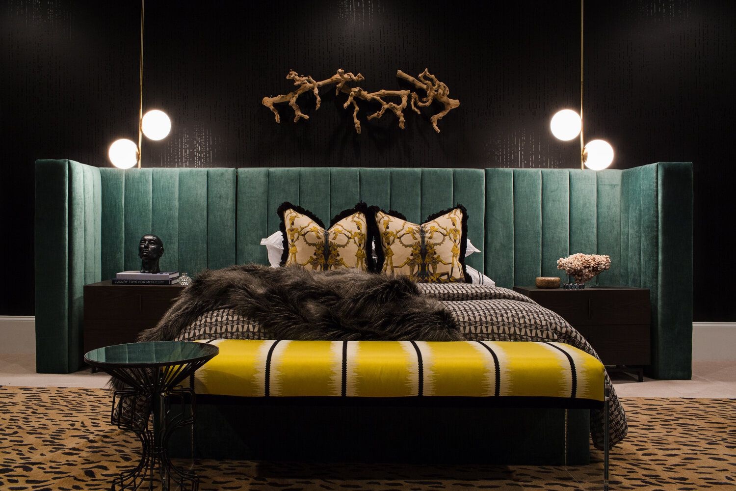 Moody hues in the bedroom