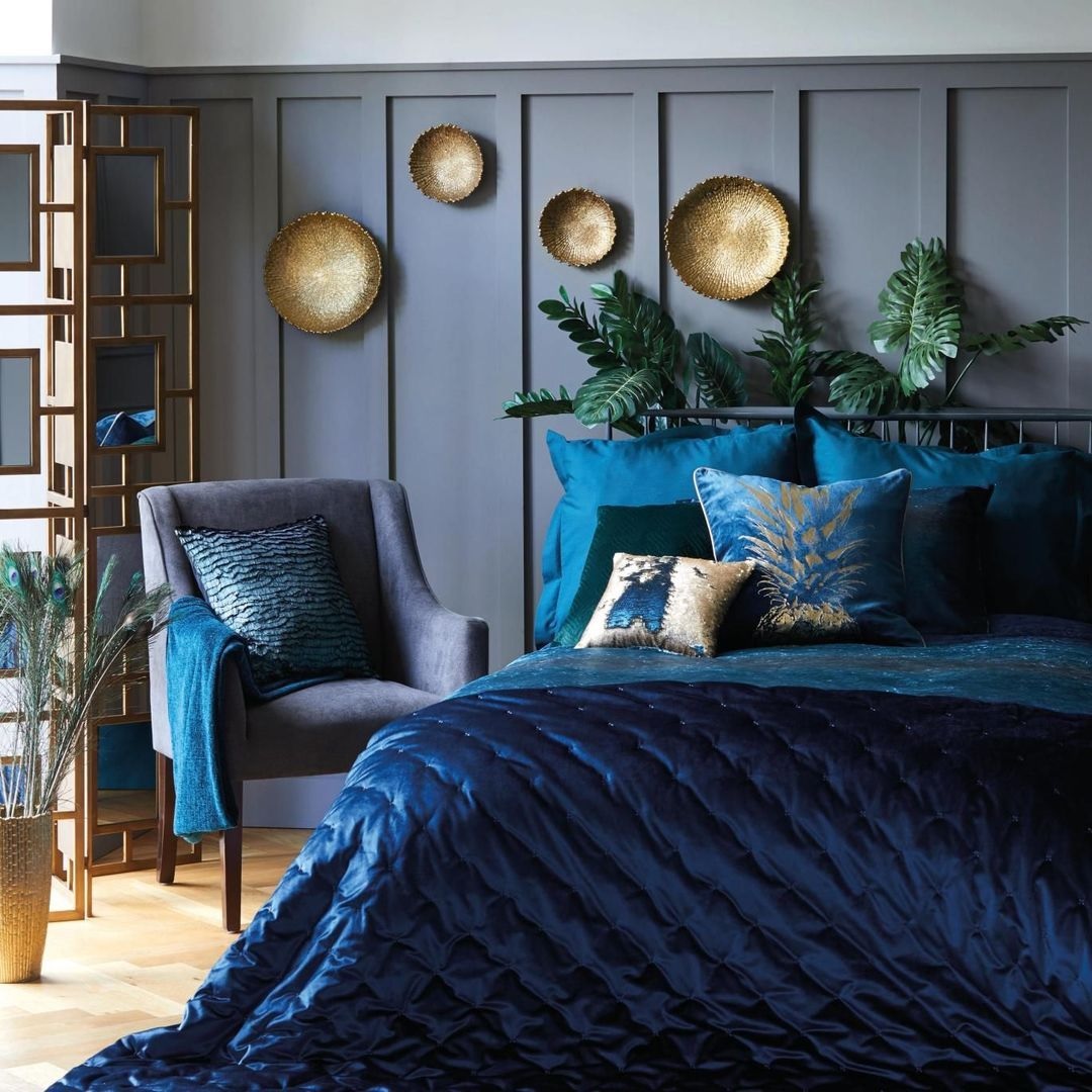 Jewel tones in bedroom