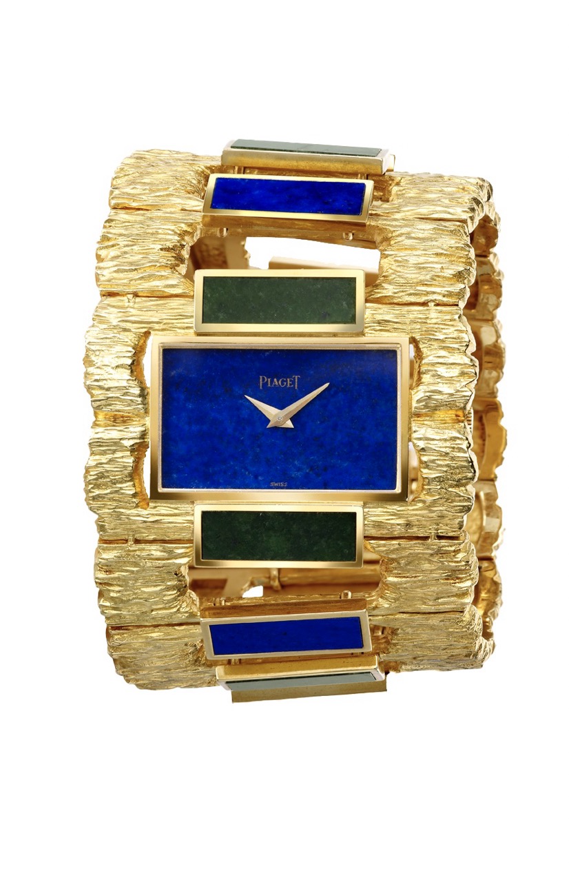 Piaget gold, blue, green bracelet watch