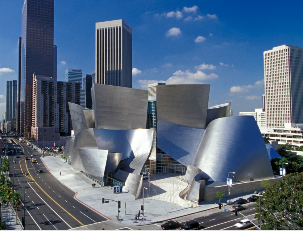 Walt Disney Concert Hall in Los Angeles completed in 2003 was designed by Frank Gehry. Image: Archdaily.