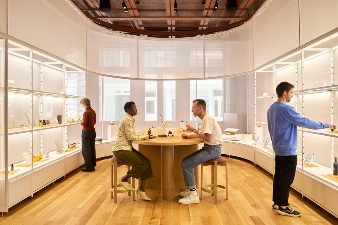 The concept lab offers an engaging retail space. Image: Dezeen.
