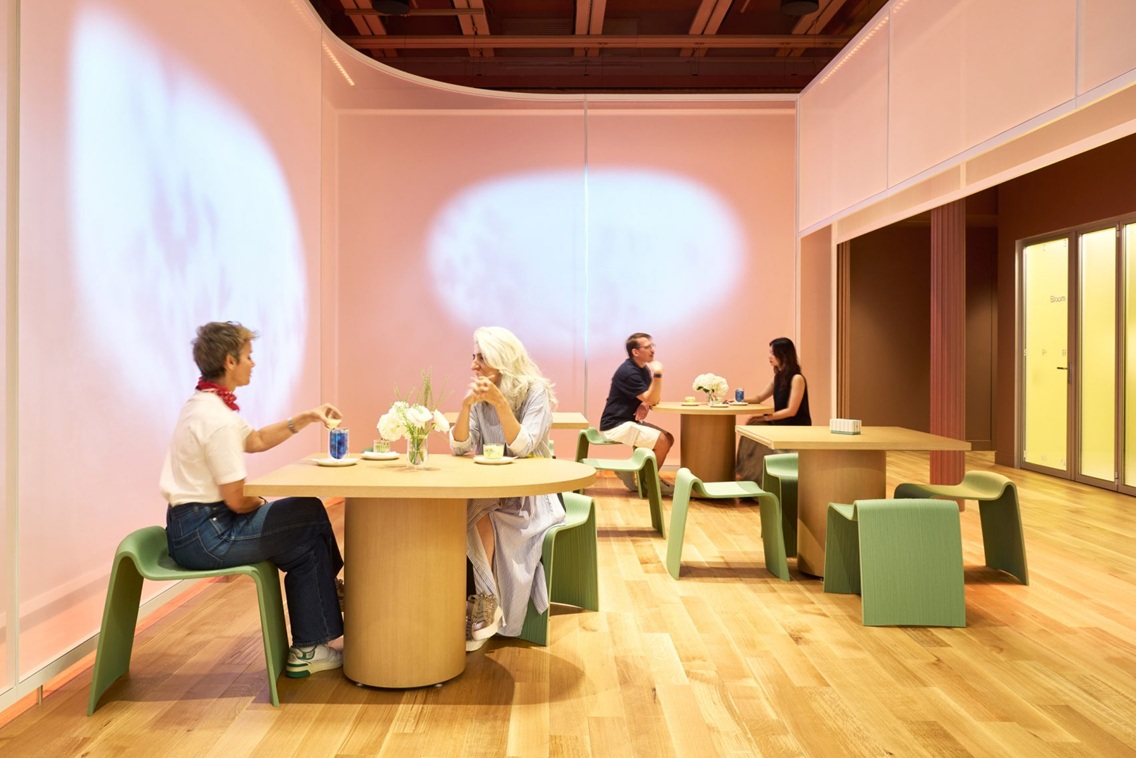 There are spaces for customers to have a cuppa, too. Image: Dezeen.