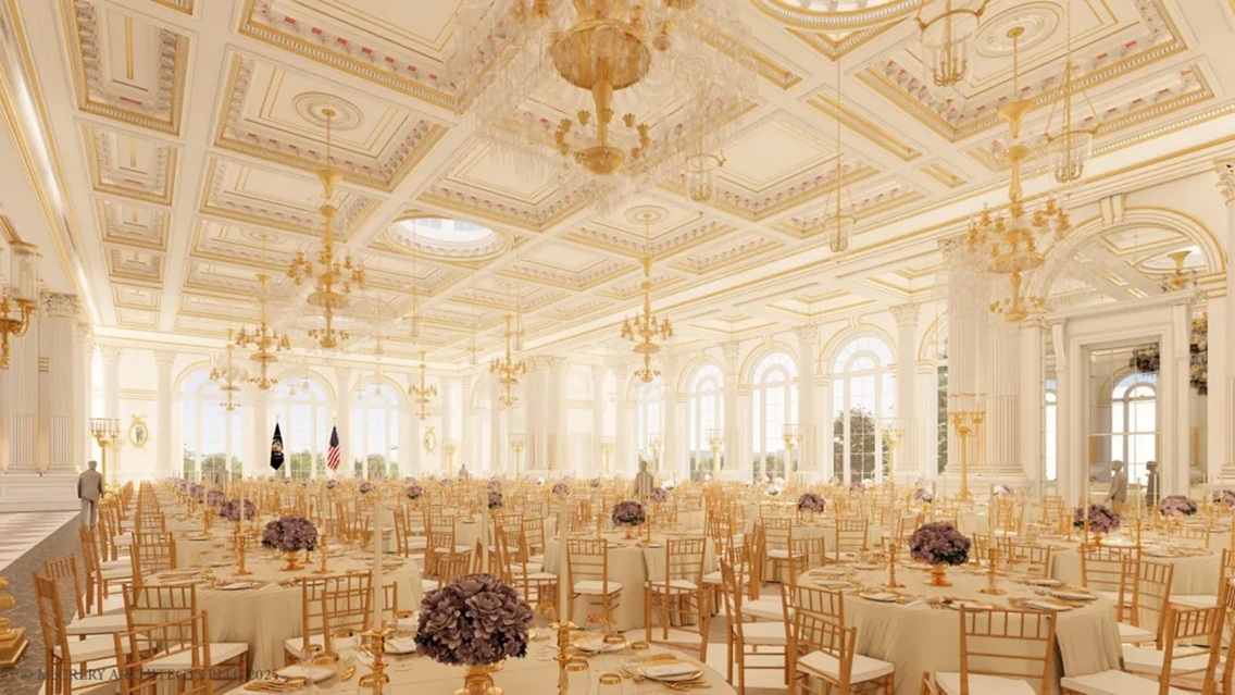 Rendering of supposed White House ballroom. Image: McCrevy Architects.