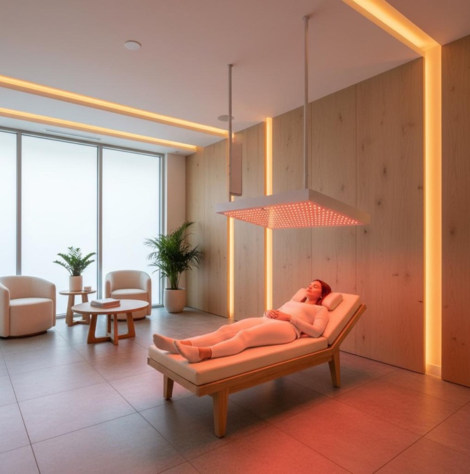 A customer enjoying the benefits of red light therapy. Image: Youlumistore.