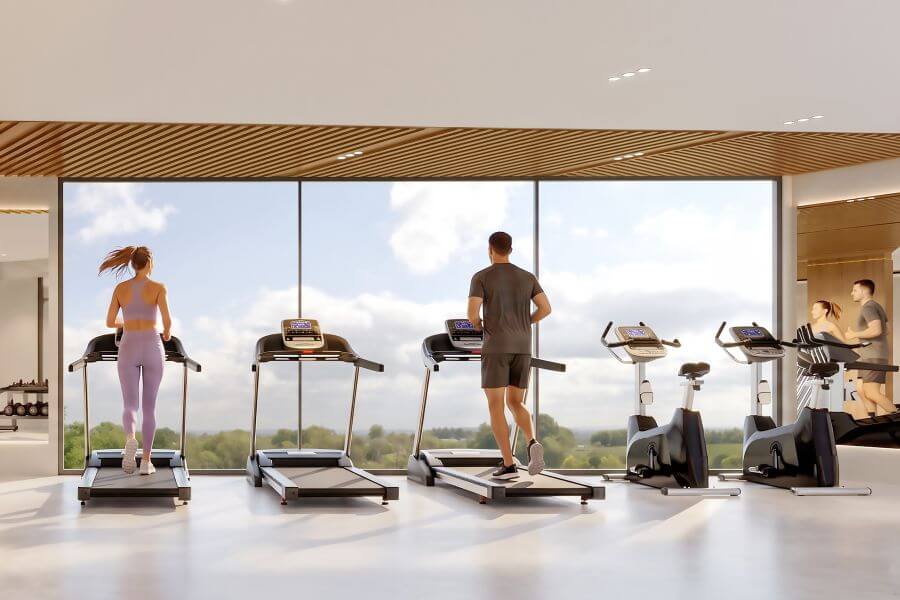 Homeowners can enjoy modern equipment in the gym. Image: Zero Developments. 