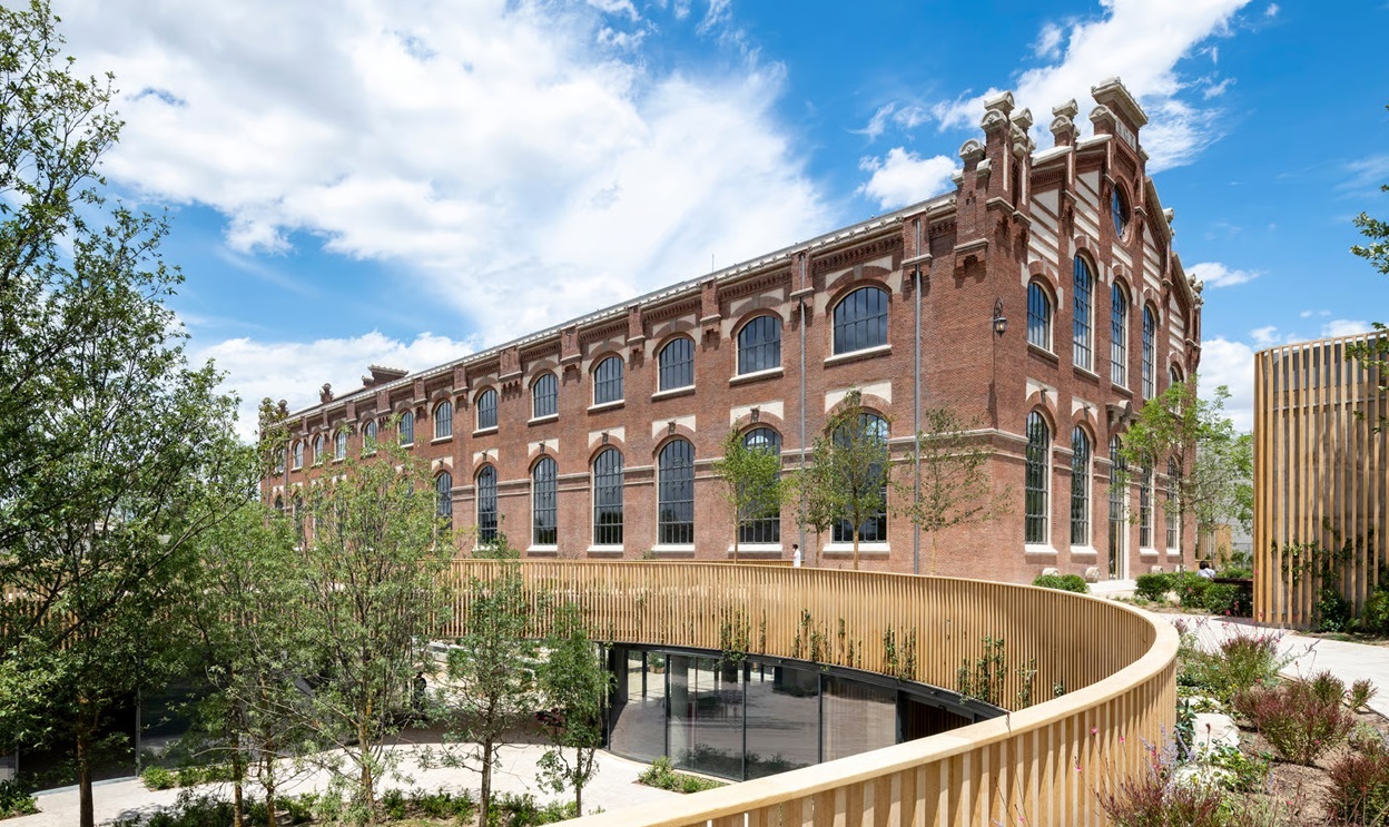 Foster + Partners conserved 10,000 tonnes of original bricks in this historic 1905 industrial building situated in Ombú, Madrid, Spain. Image: Foster + Partners.