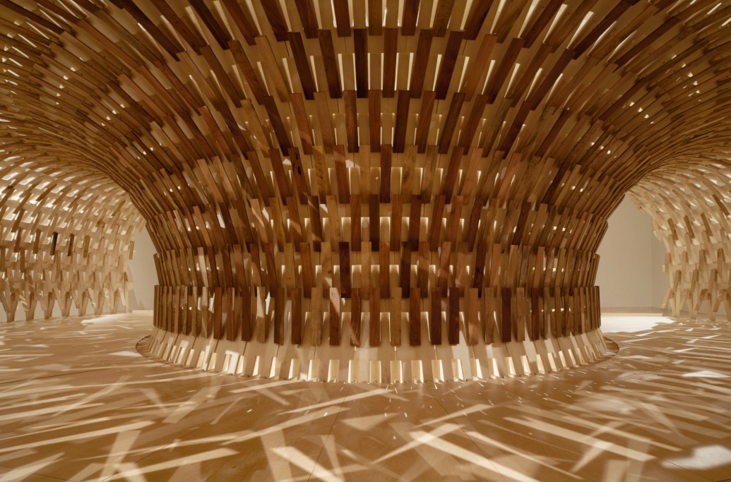 The interlocking structure of the Botanical Pavilion's build. Image: Earl Carter.