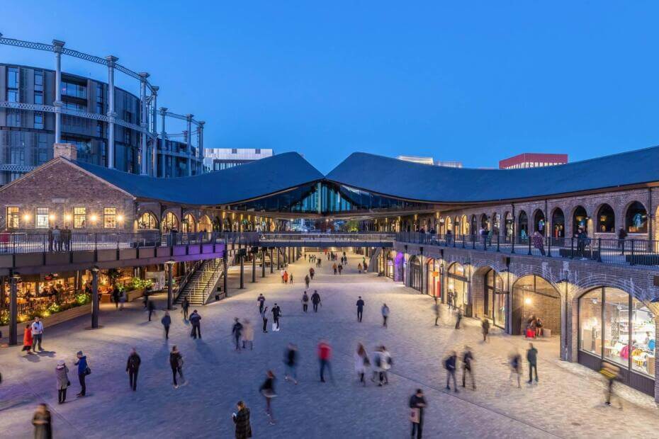 Many individuals enjoy the expansive spaces at Coal Drops Yard. Image: cntraveler.com