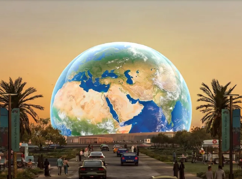 The commanding presence of the Sphere Abu Dhabi. Image: mediaoffice.abudhabi.