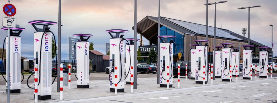 Ionity has highlighted its Merklingen high-power charging station along the A8 highway in Germany as one of its largest hubs in Europe. Image: Evcandi.com