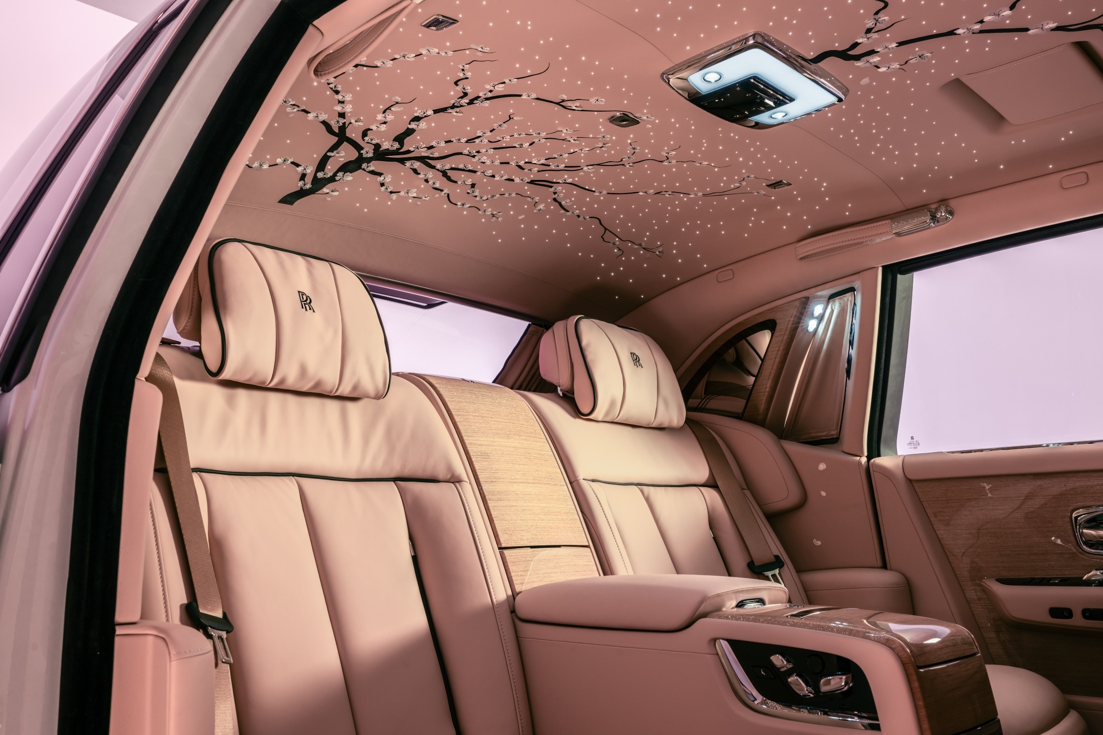 The artisanal craft that goes into an interior for the Rolls-Royce Present Phantom "Cherry Blossom" model. Image: rolls-roycemotorcars.com.